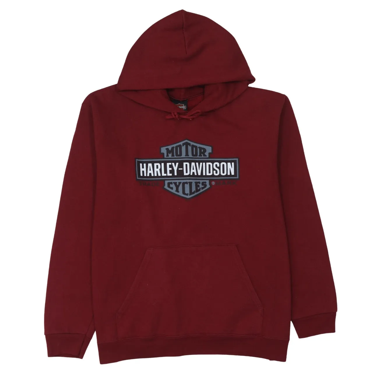 Harley Davidson 90's Spellout Pullover Hoodie Large Burgundy Red sold by Vintage Club
