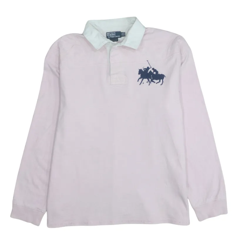 Polo Ralph Lauren 90's Long Sleeve Quarter Button Polo Shirt XXLarge (2XL) Pink sold by Vintage Club