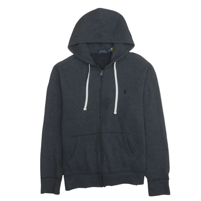 Polo Ralph Lauren 90's Lightweight Full Zip Up Hoodie Large Grey made by Polo by Ralph Lauren