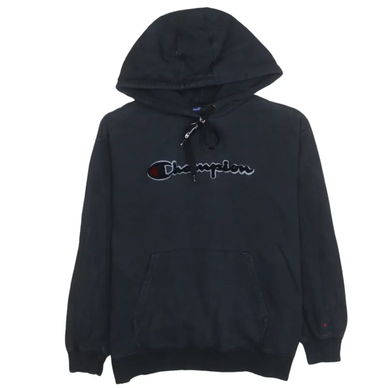 Champion 90's Spellout Pullover Hoodie Medium Black sold by Vintage Club