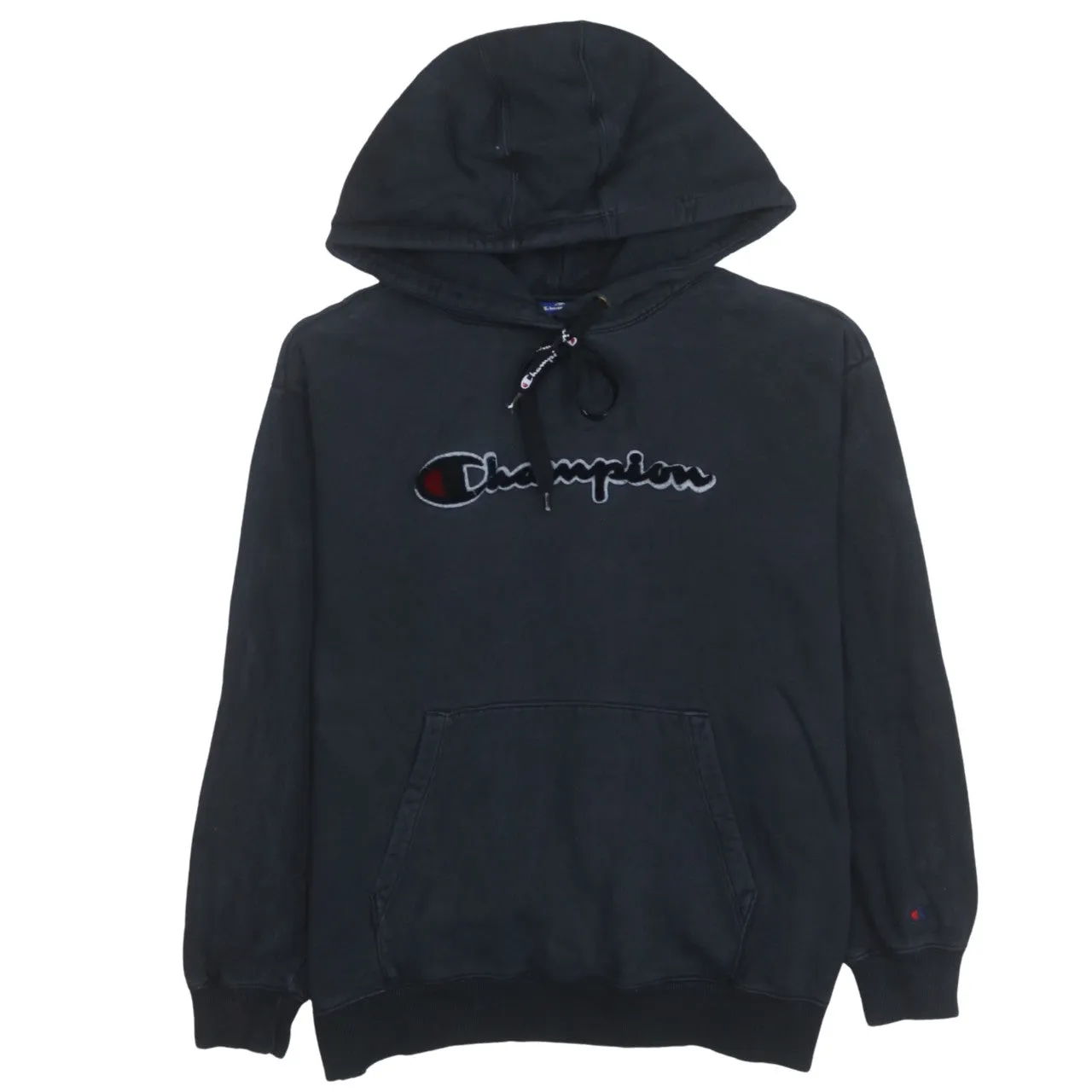 Champion 90's Spellout Pullover Hoodie Medium Black sold by Vintage Club
