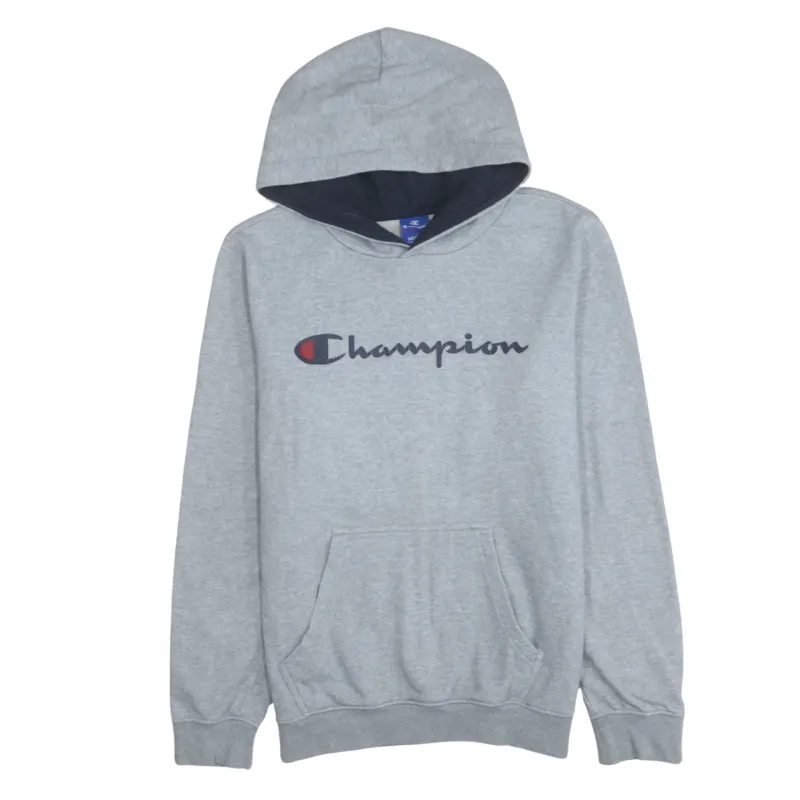 Champion 90's Spellout Pullover Hoodie Medium Grey sold by Vintage Club