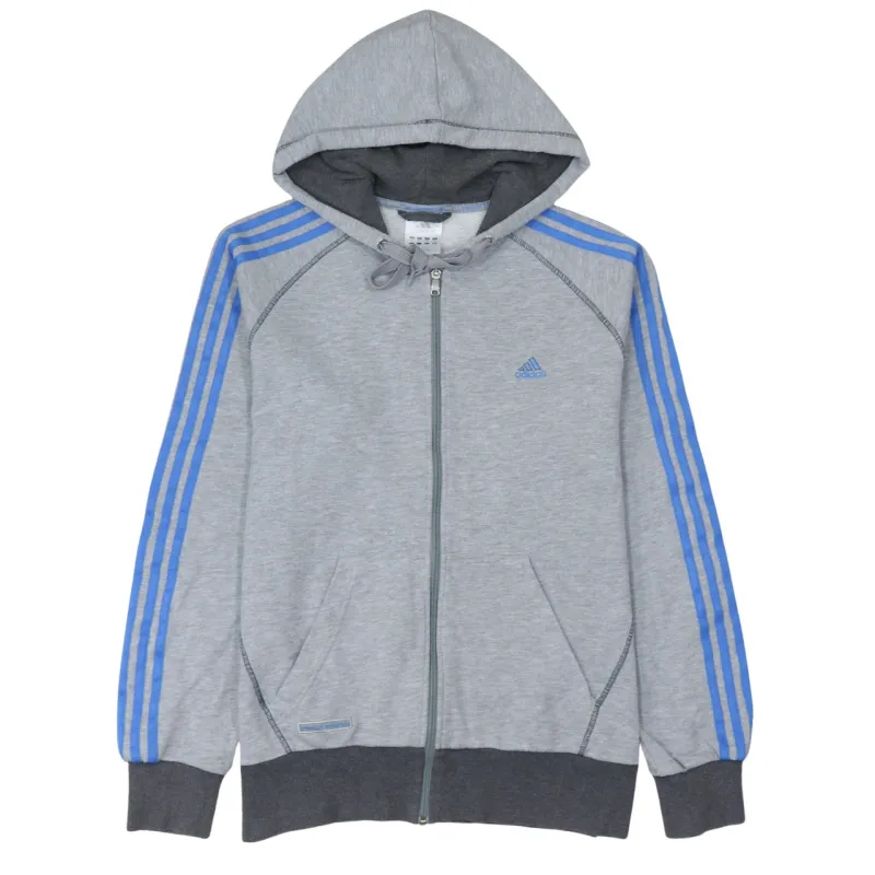 Adidas 90's Striped Sleeve Full Zip Up Hoodie Medium Grey sold by Vintage Club