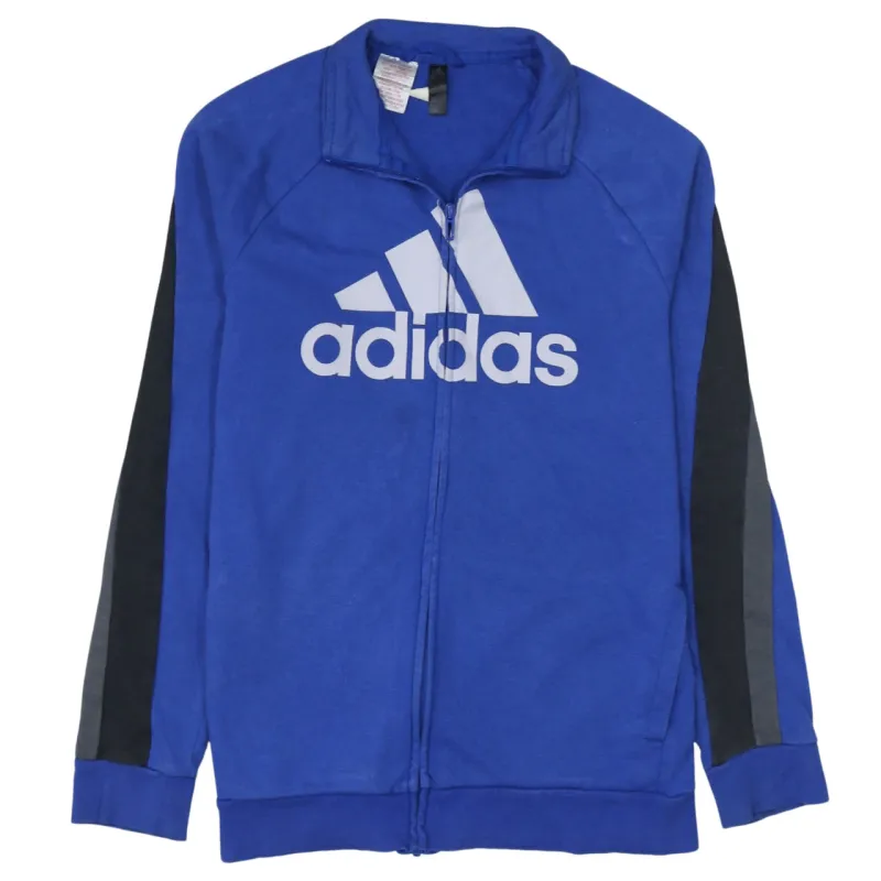 Adidas 90's Spellout Full Zip Up Sweatshirt XLarge Blue sold by Vintage Club