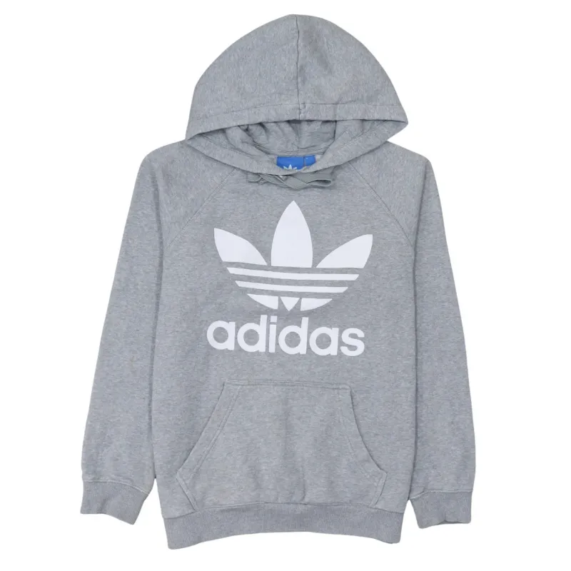 Adidas 90's Spellout Pullover Hoodie Small Grey sold by Vintage Club