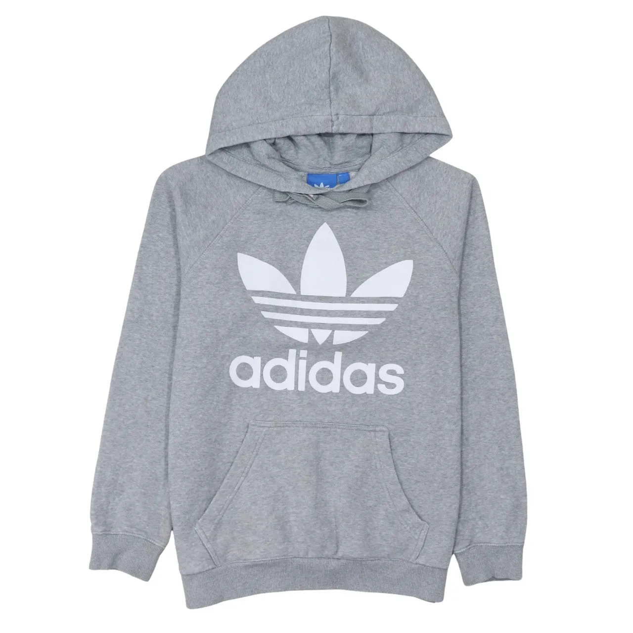 Adidas 90's Spellout Pullover Hoodie Small Grey sold by Vintage Club
