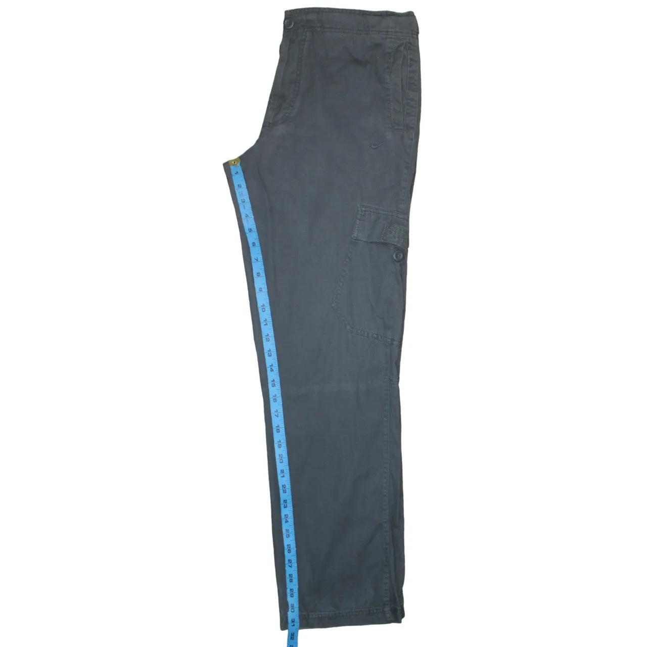 Nike 90's Swoosh Straight Leg Baggy Trousers / Pants Medium Black sold by Vintage Club product image thumbnail 5