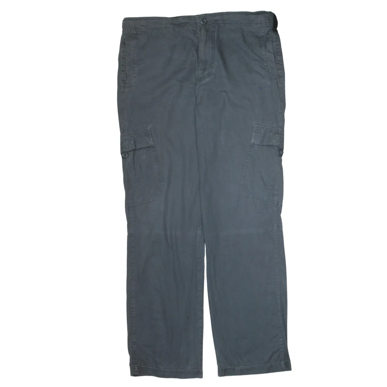 Nike 90's Swoosh Straight Leg Baggy Trousers / Pants Medium Black sold by Vintage Club product image thumbnail 2