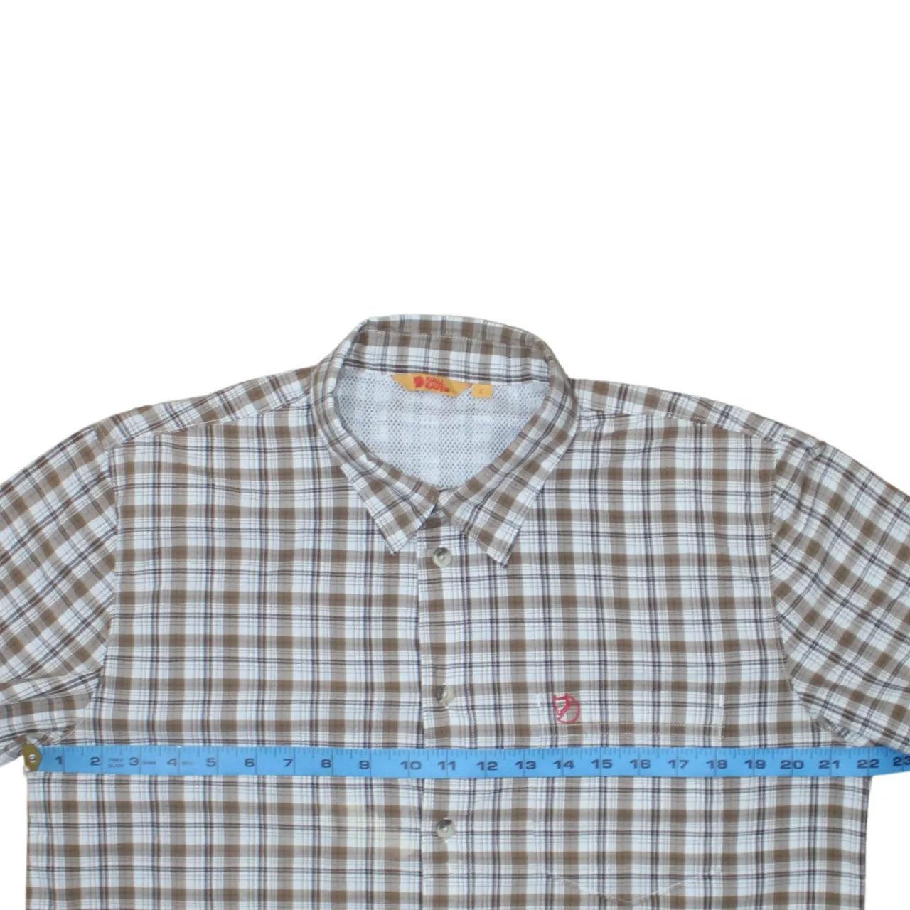 Fjallraven 90's Short Sleeves Button Up T Shirt Large Brown sold by Vintage Club product image thumbnail 5