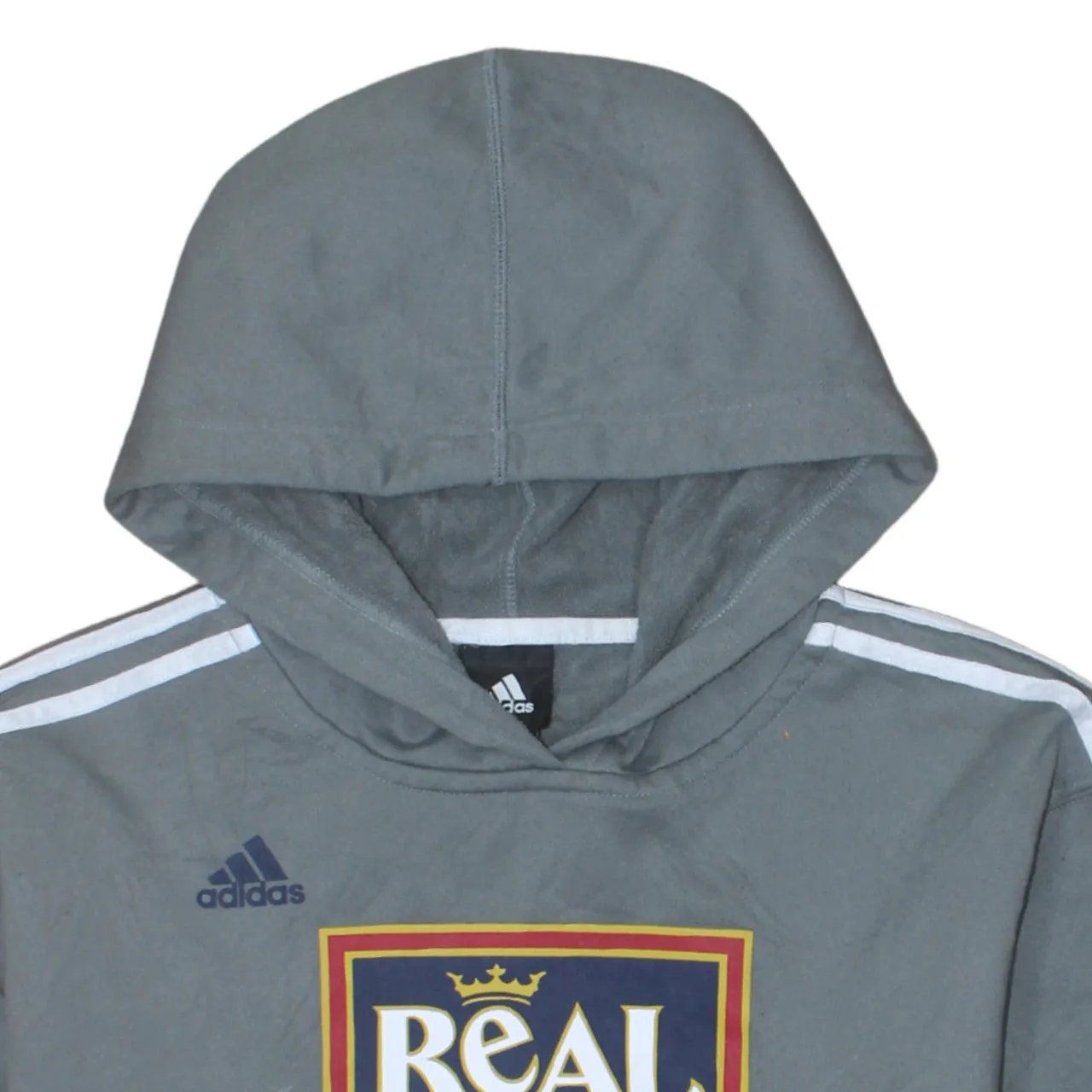 Adidas 90's Striped Sleeve Pullover Hoodie Medium Grey sold by Vintage Club product image thumbnail 3