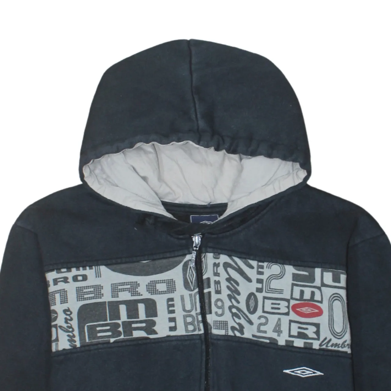 Umbro 90's Lightweight Full Zip Up Hoodie Medium Black sold by Vintage Club product image thumbnail 3
