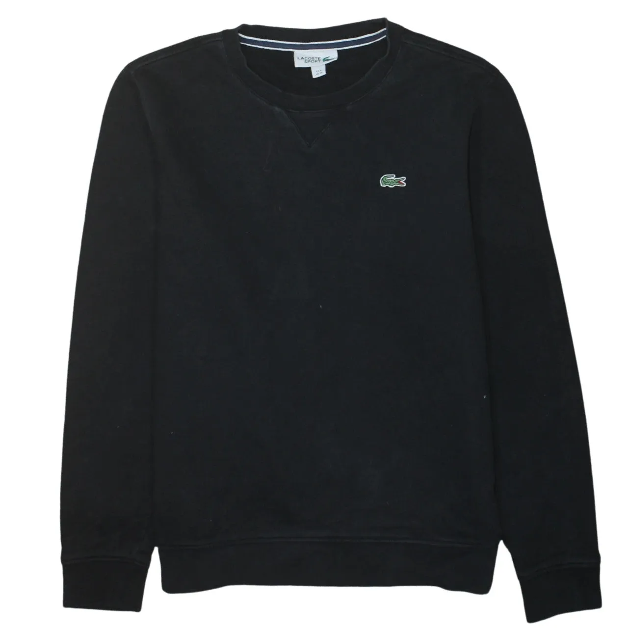 Lacoste 90's Lightweight Crew Neck Sweatshirt Medium Black sold by Vintage Club