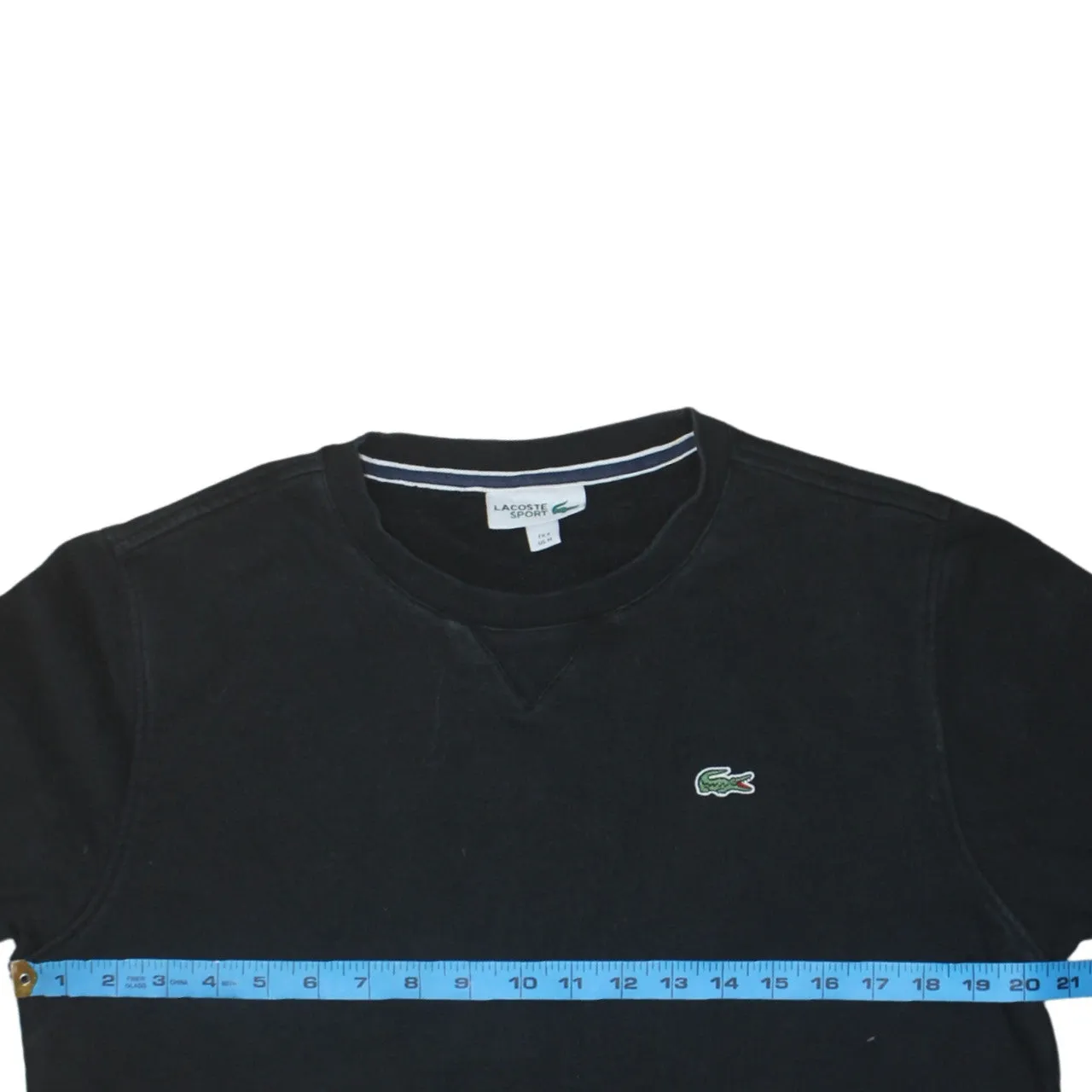 Lacoste 90's Lightweight Crew Neck Sweatshirt Medium Black sold by Vintage Club product image thumbnail 5