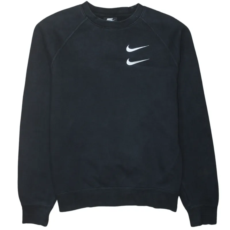 Nike 90's Swoosh Crew Neck Sweatshirt Small Black made by Nike