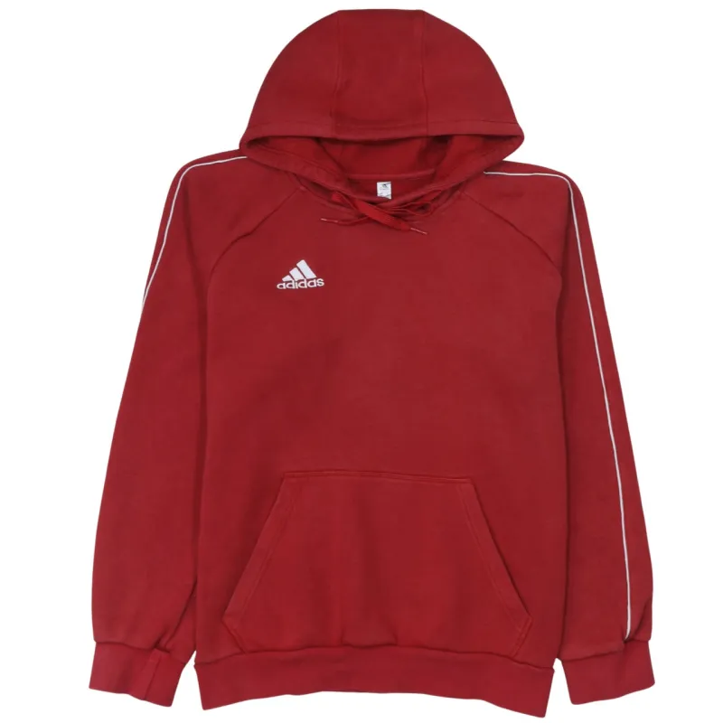 Adidas 90's Drawstring Pockets Pullover Hoodie Medium Red sold by Vintage Club