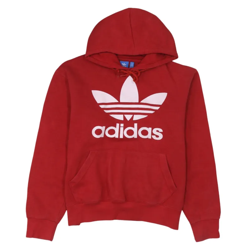 Adidas 90's Spellout Pullover Hoodie Small Red sold by Vintage Club