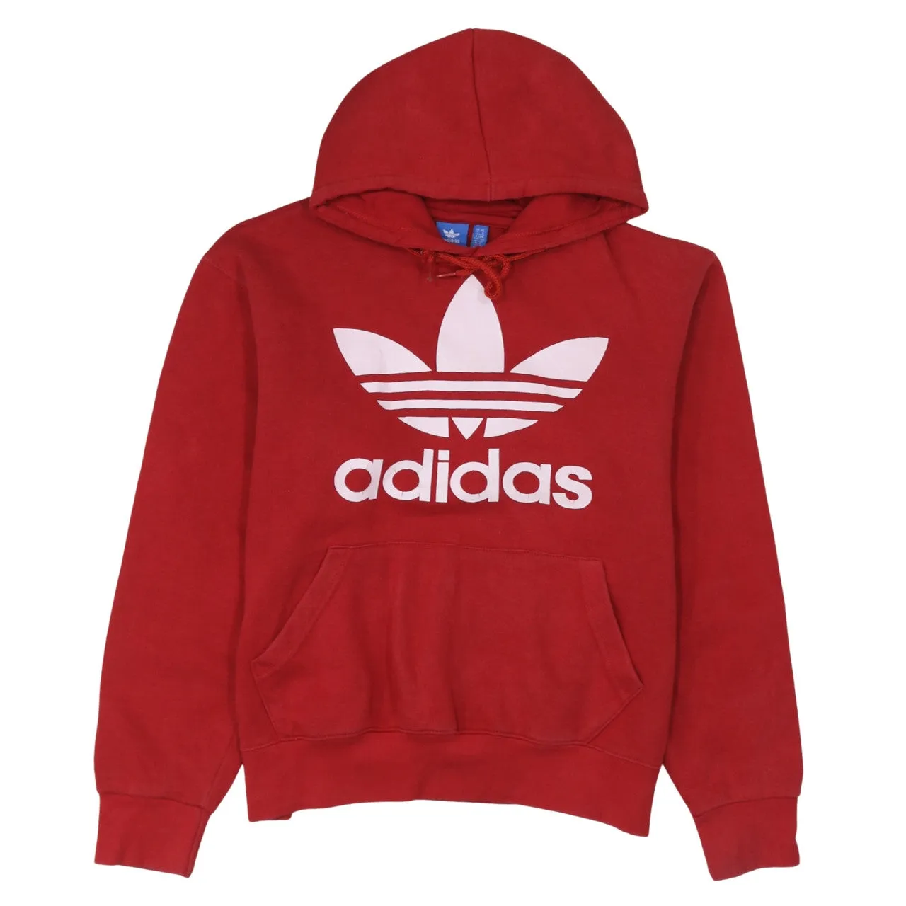 Adidas 90's Spellout Pullover Hoodie Small Red sold by Vintage Club