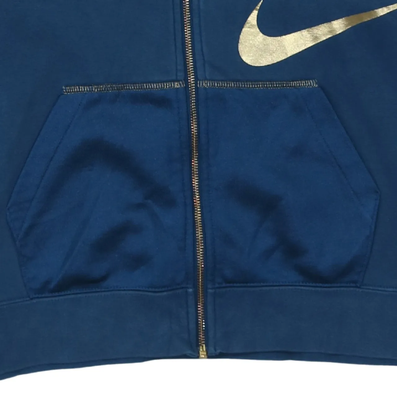 Nike 90's Swoosh Full Zip Up Hoodie Small Navy Blue sold by Vintage Club product image thumbnail 4