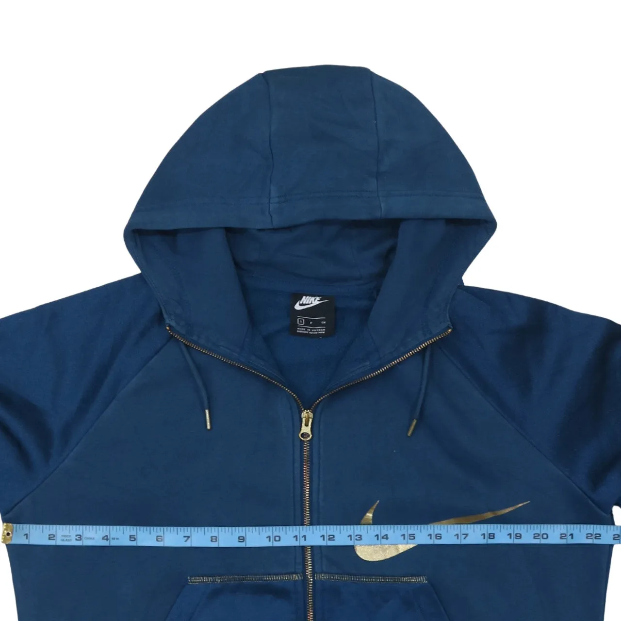 Nike 90's Swoosh Full Zip Up Hoodie Small Navy Blue sold by Vintage Club product image thumbnail 5