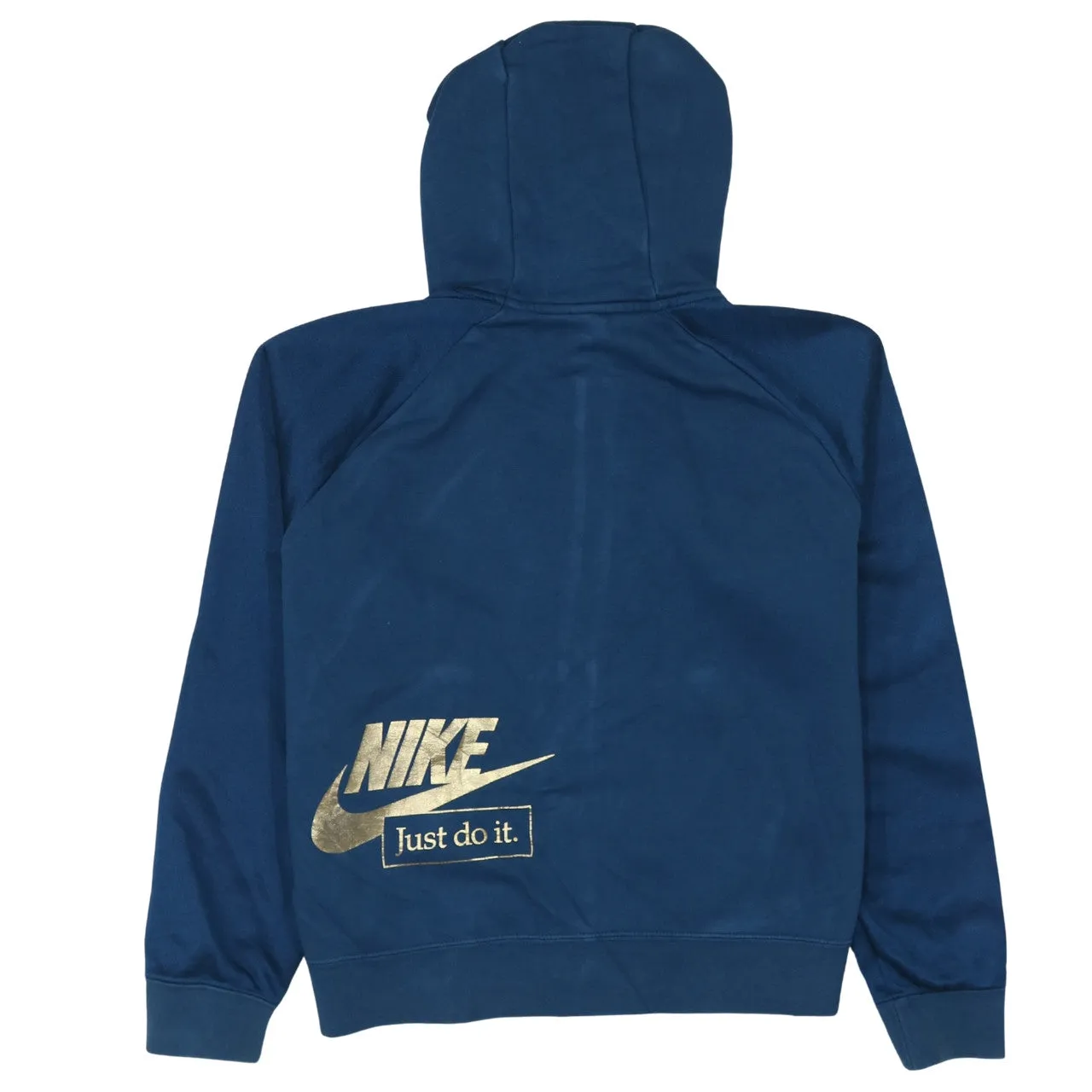Nike 90's Swoosh Full Zip Up Hoodie Small Navy Blue sold by Vintage Club product image thumbnail 2