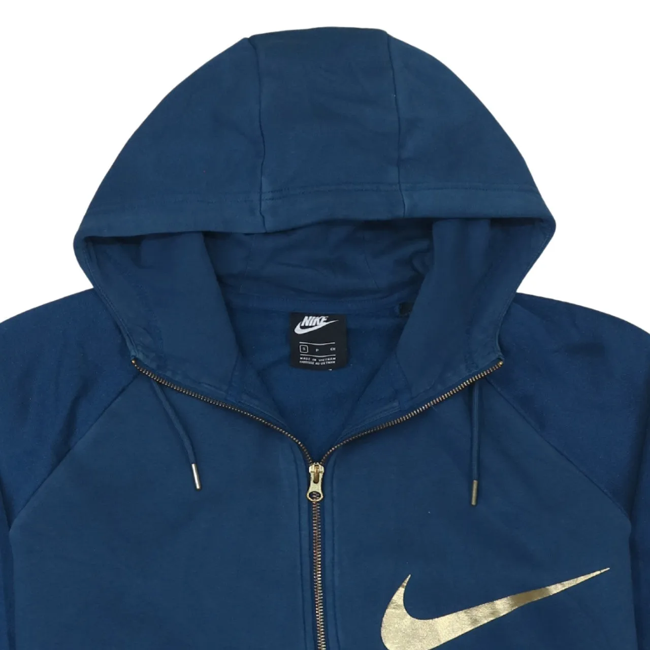Nike 90's Swoosh Full Zip Up Hoodie Small Navy Blue sold by Vintage Club product image thumbnail 3