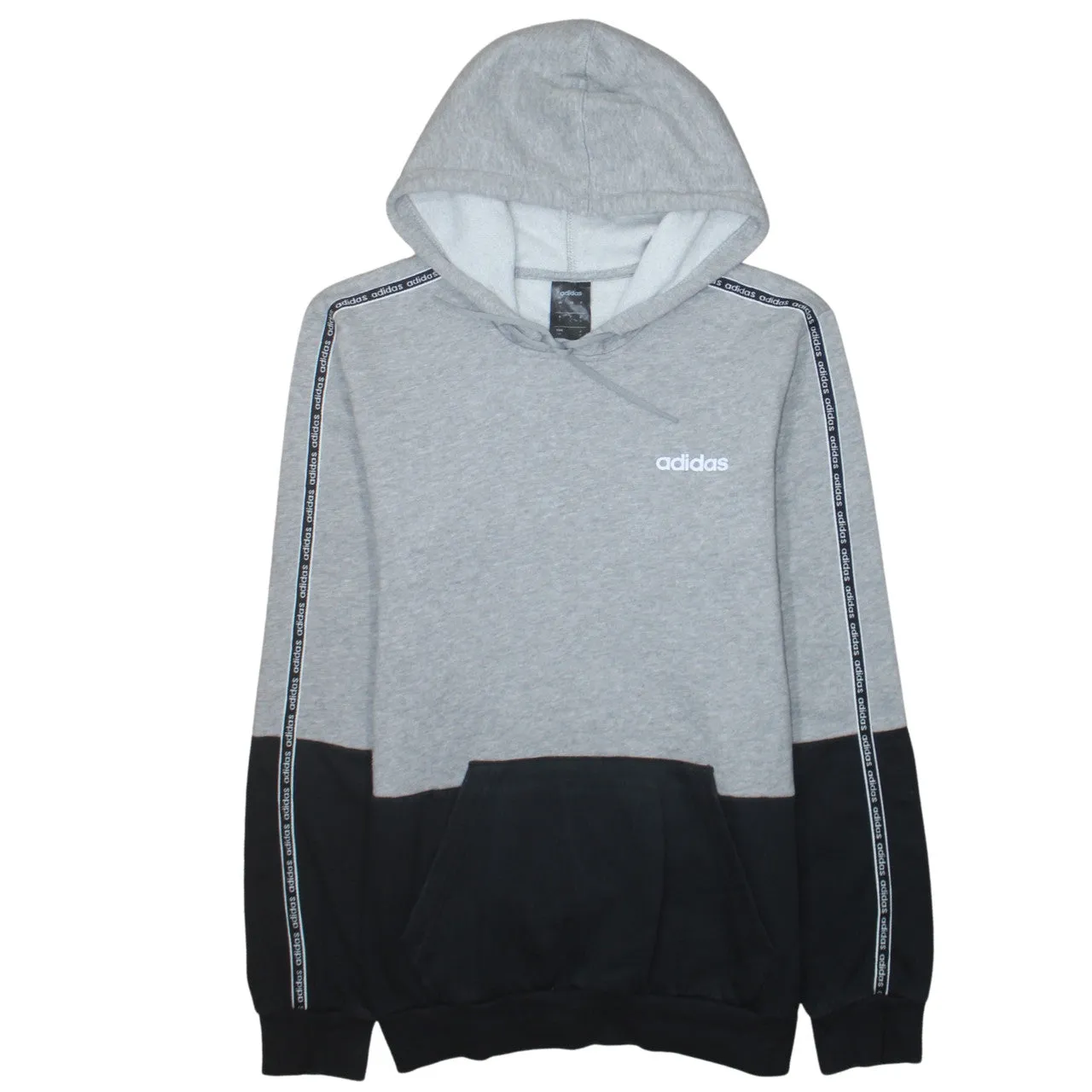 Adidas 90's Drawstring Pockets Pullover Hoodie Small Black sold by Vintage Club