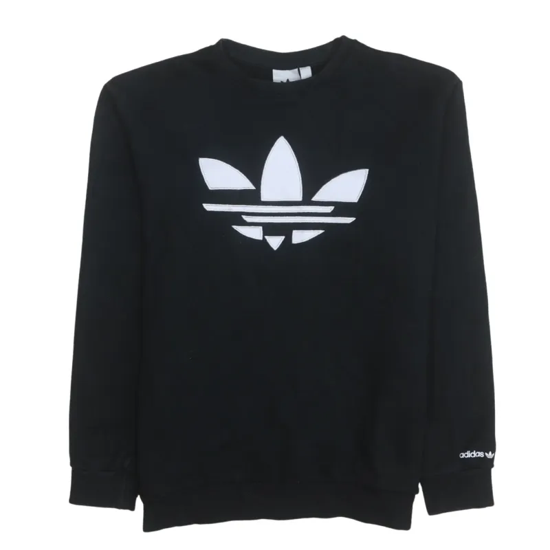 Adidas 90's Spellout Crew Neck Sweatshirt Medium Black sold by Vintage Club
