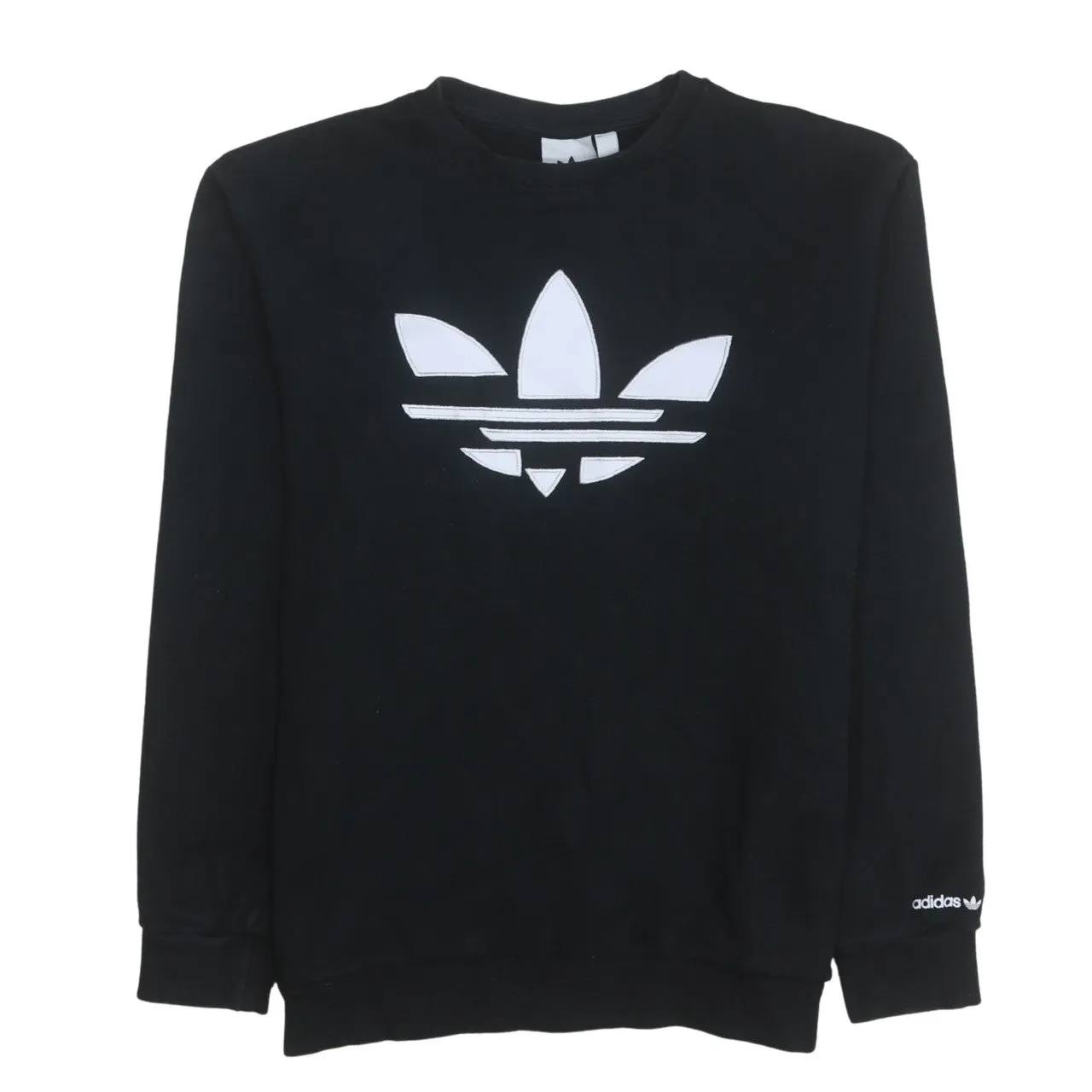 Adidas 90's Spellout Crew Neck Sweatshirt Medium Black sold by Vintage Club