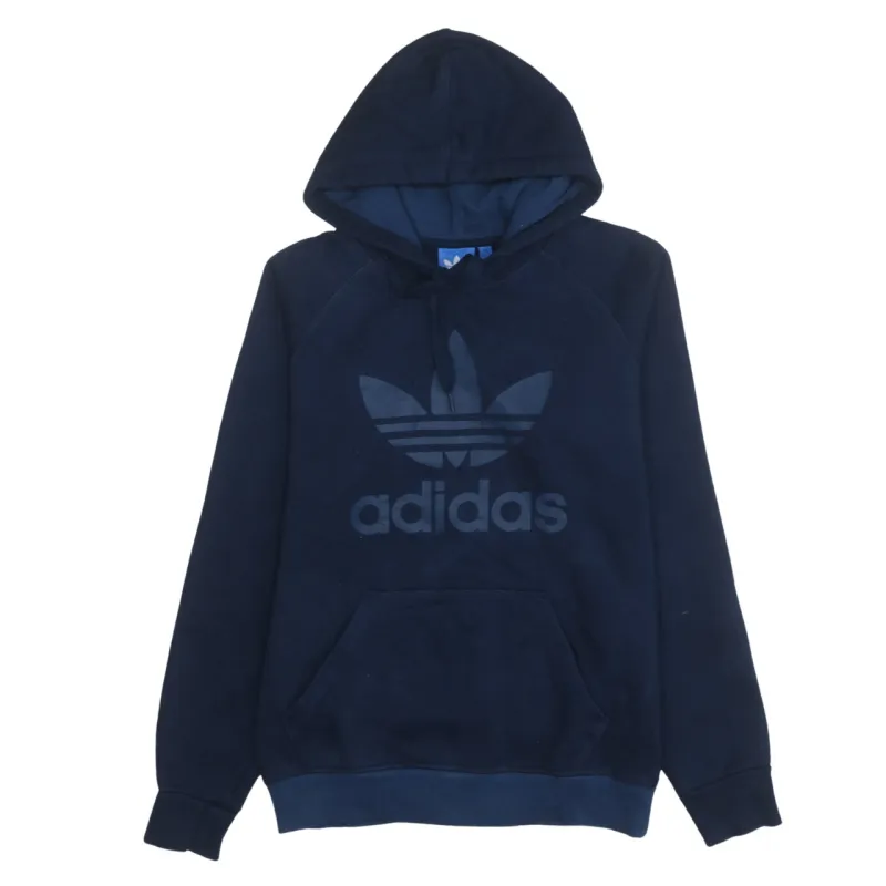 Adidas 90's Spellout Pullover Hoodie Small Navy Blue sold by Vintage Club