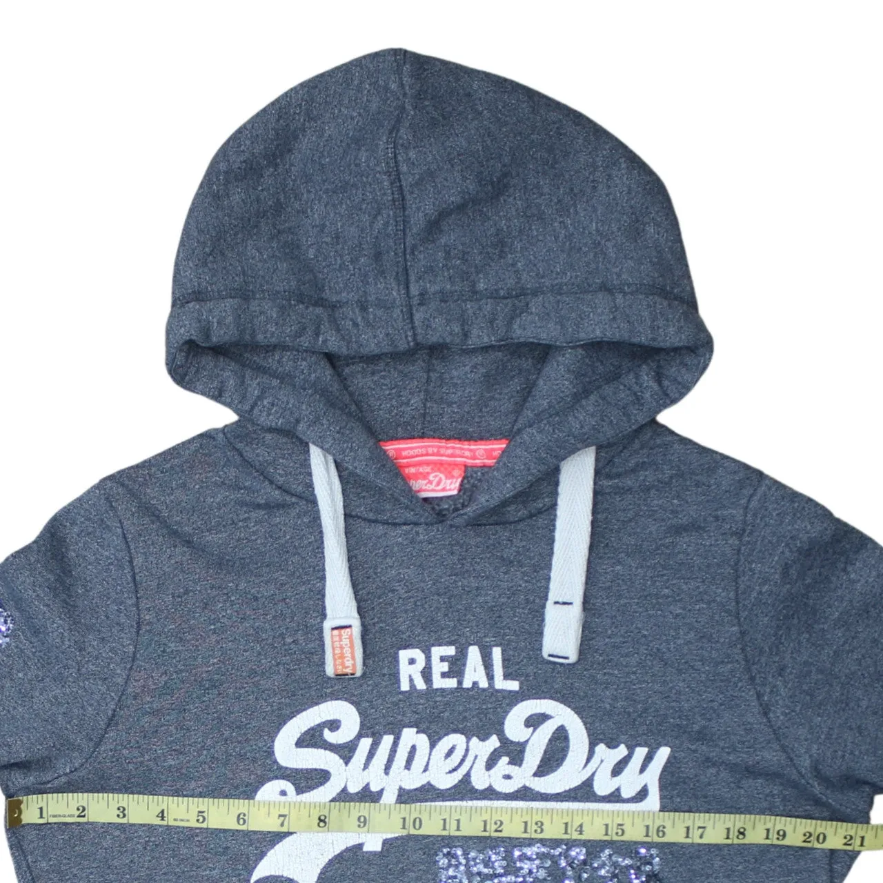 Super Dry 90's Spellout Pullover Hoodie XLarge Grey sold by Vintage Club product image thumbnail 5