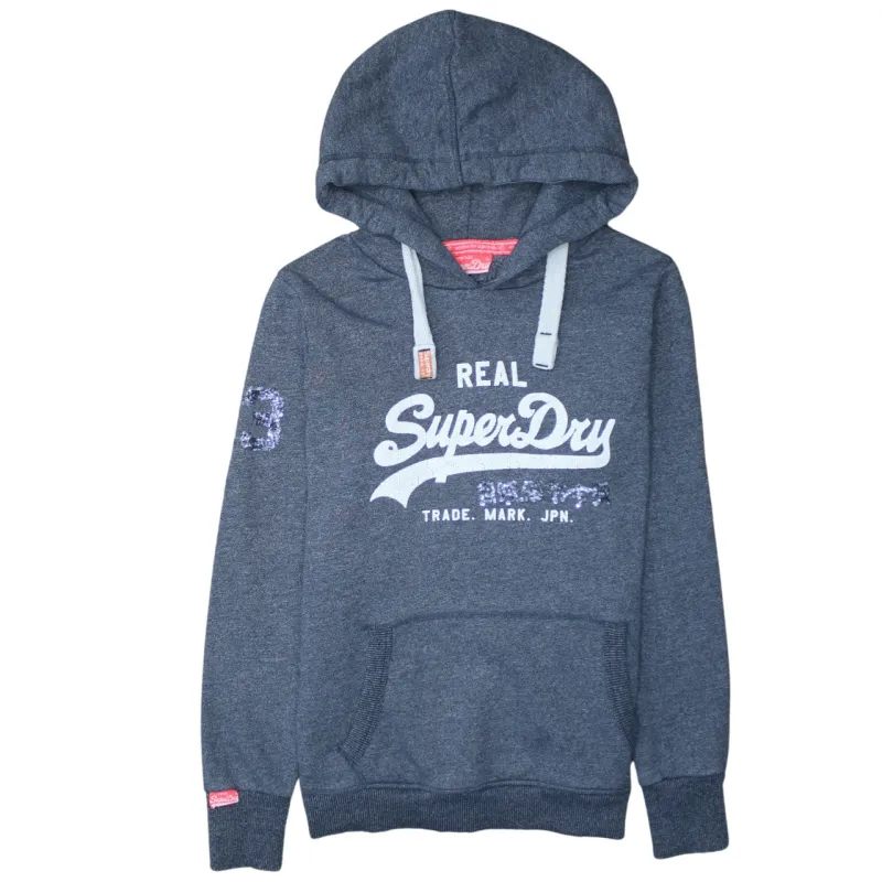 Super Dry 90's Spellout Pullover Hoodie XLarge Grey sold by Vintage Club
