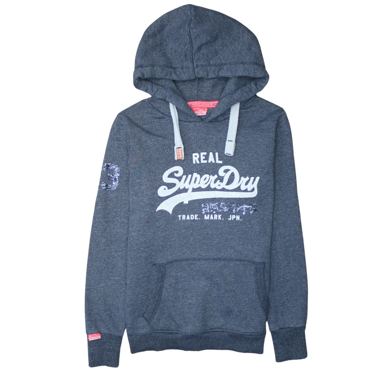 Super Dry 90's Spellout Pullover Hoodie XLarge Grey sold by Vintage Club