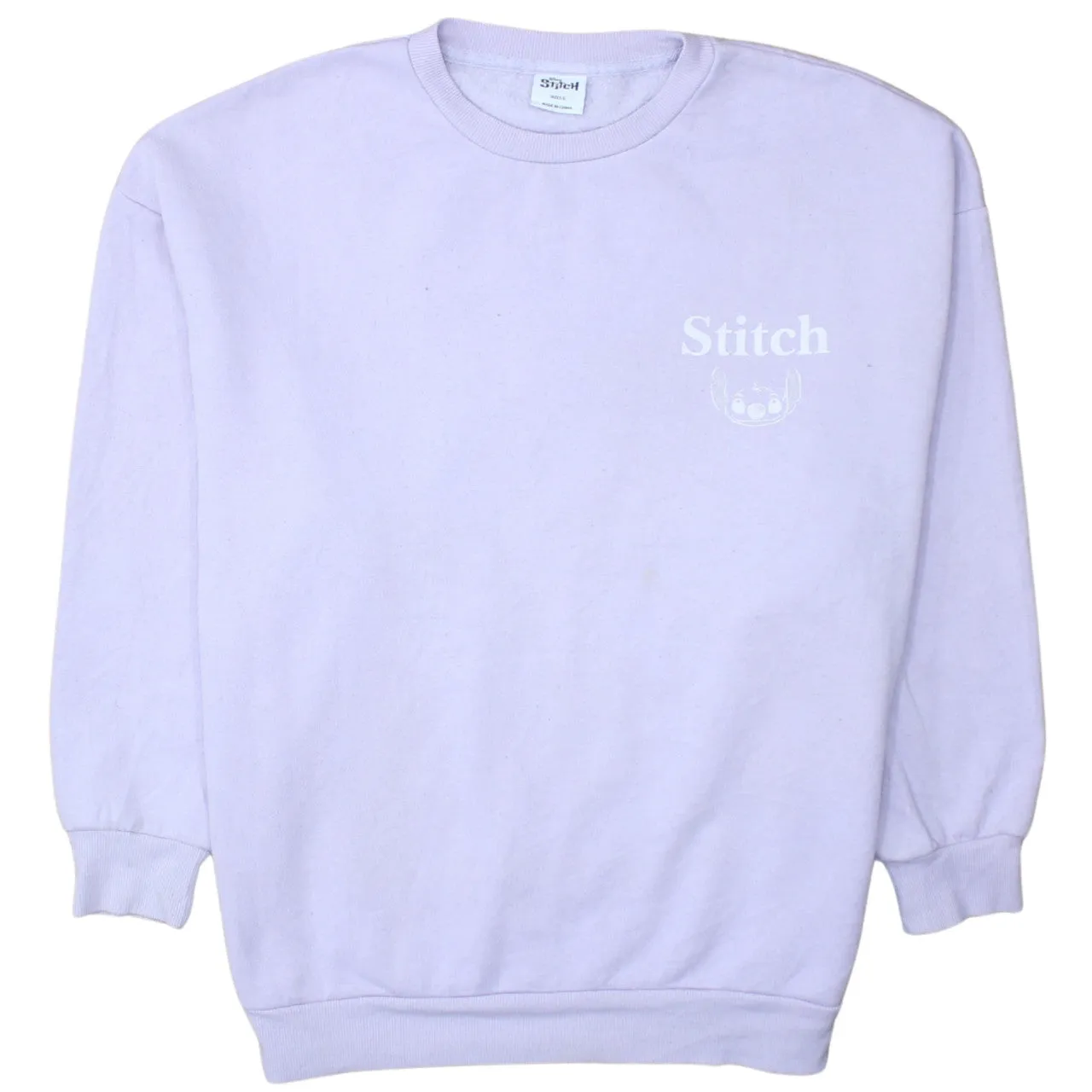 Disney 90's Stitch Crew Neck Sweatshirt Small Purple sold by Vintage Club