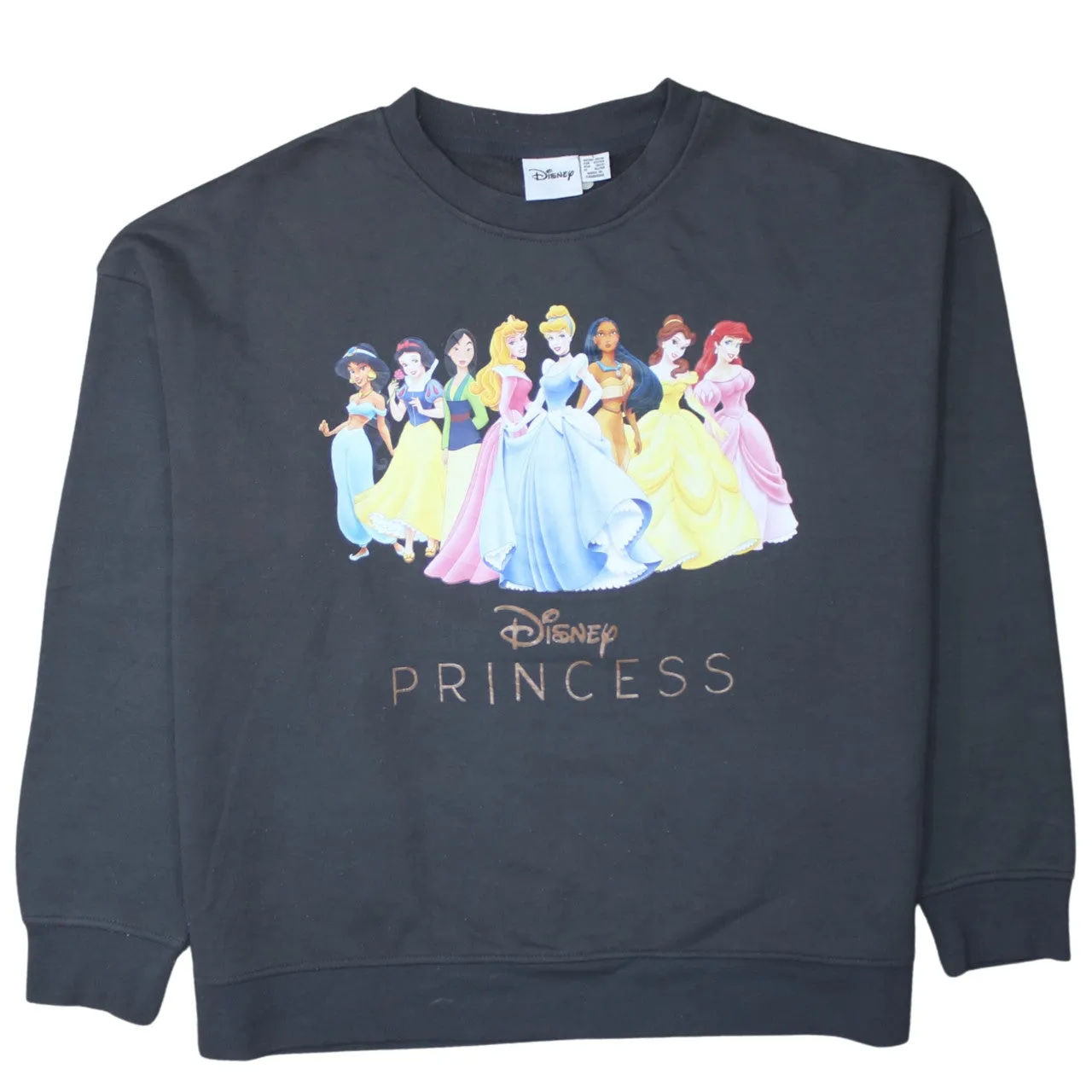 Disney 90's Disney Princess Crew Neck Sweatshirt Large Black sold by Vintage Club