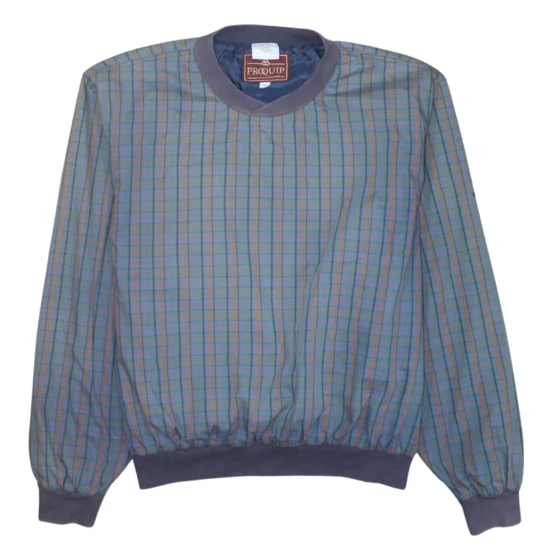 Retro 90's Plain Crew Neck Windbreaker XLarge Grey sold by Vintage Club