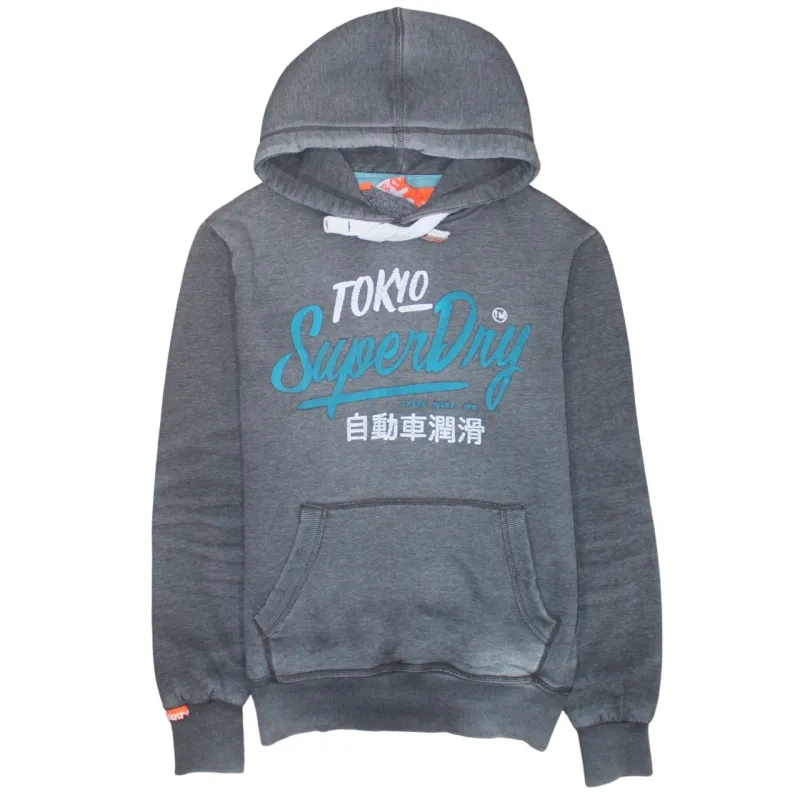 Super Dry 90's Spellout Pullover Hoodie Medium Grey sold by Vintage Club