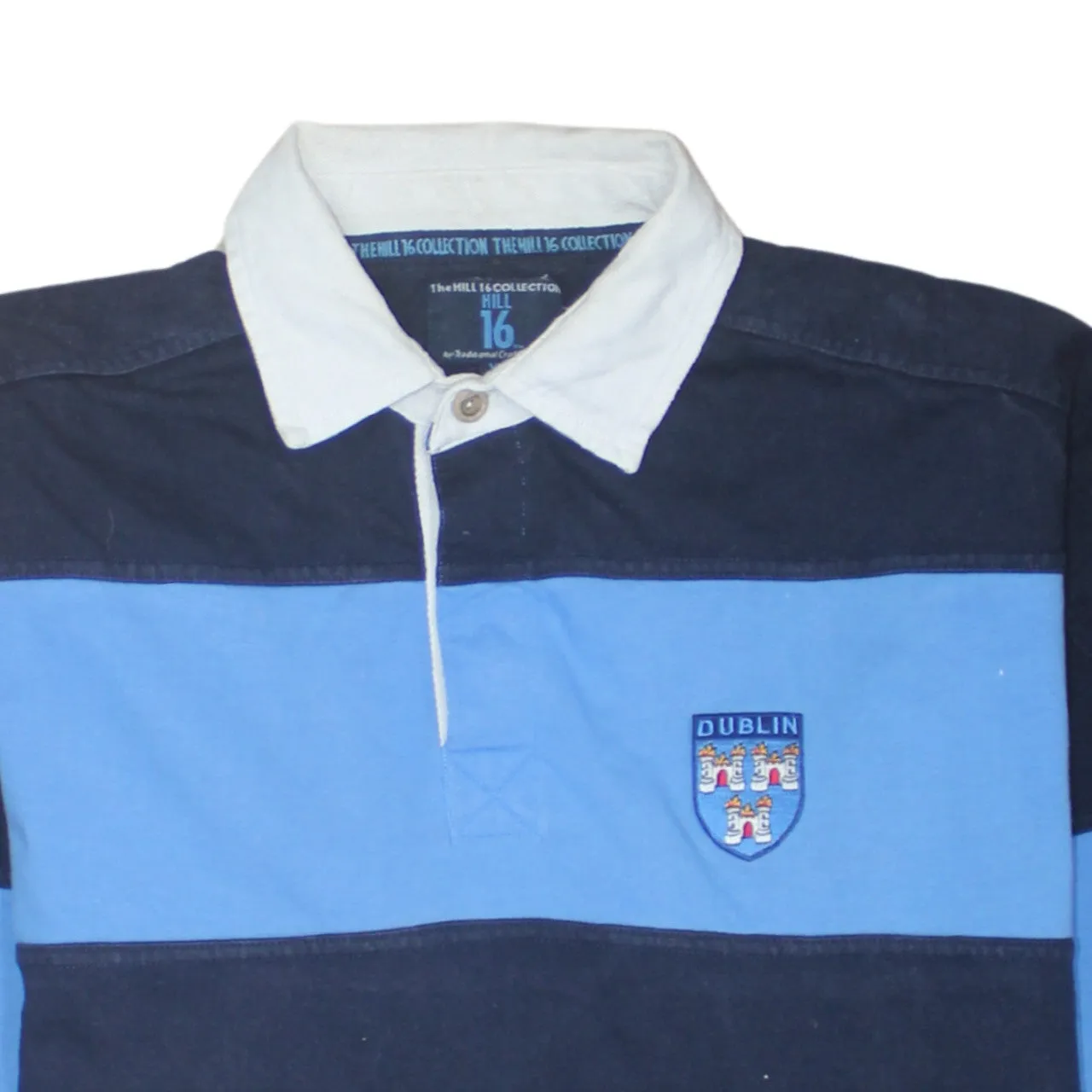 Retro 90's Long Sleeve Quarter Button Polo Shirt XLarge Navy Blue sold by Vintage Club product image thumbnail 3