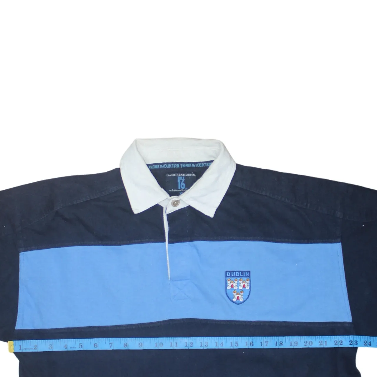 Retro 90's Long Sleeve Quarter Button Polo Shirt XLarge Navy Blue sold by Vintage Club product image thumbnail 5
