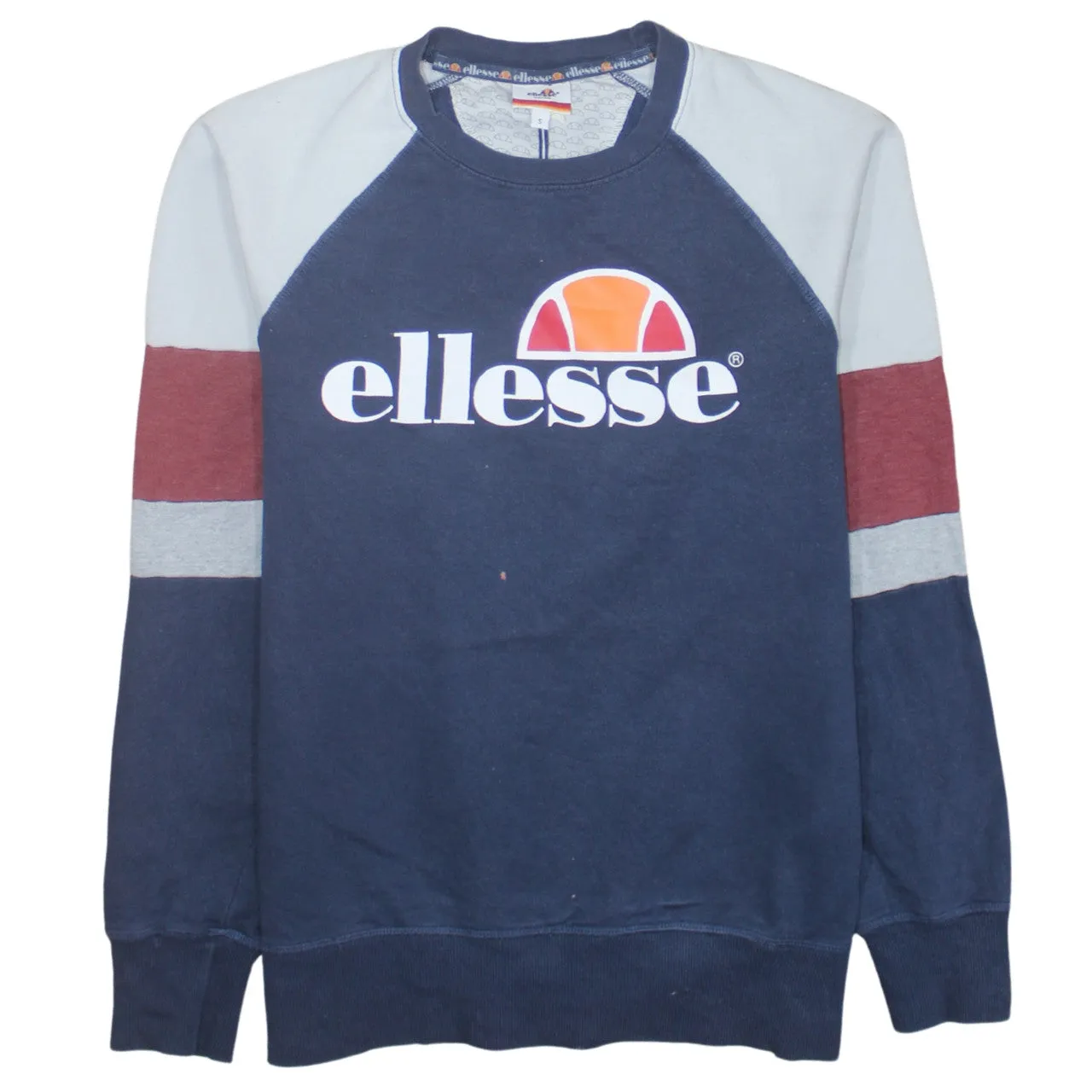 Ellesse 90's Spellout Crew Neck Sweatshirt Small Navy Blue sold by Vintage Club