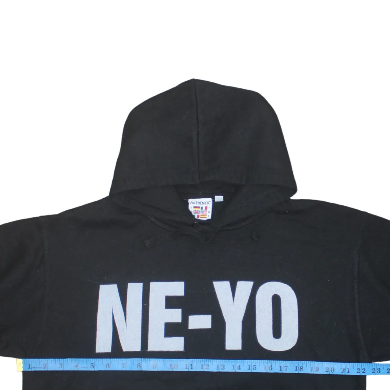 Retro 90's Drawstring Pockets Pullover Hoodie Medium Black sold by Vintage Club product image thumbnail 5