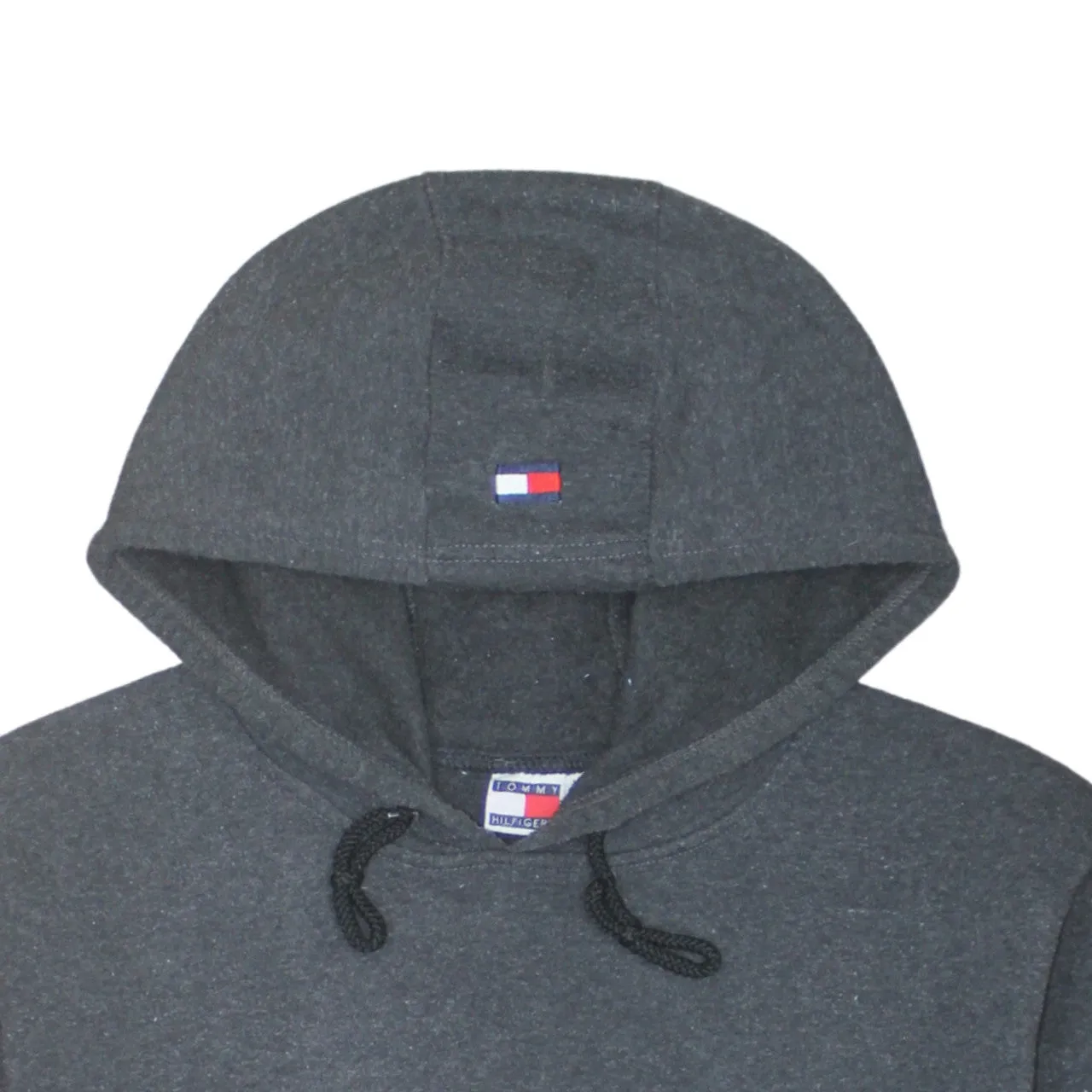 Tommy Hilfiger 90's Spellout Pullover Hoodie Large Grey sold by Vintage Club product image thumbnail 3