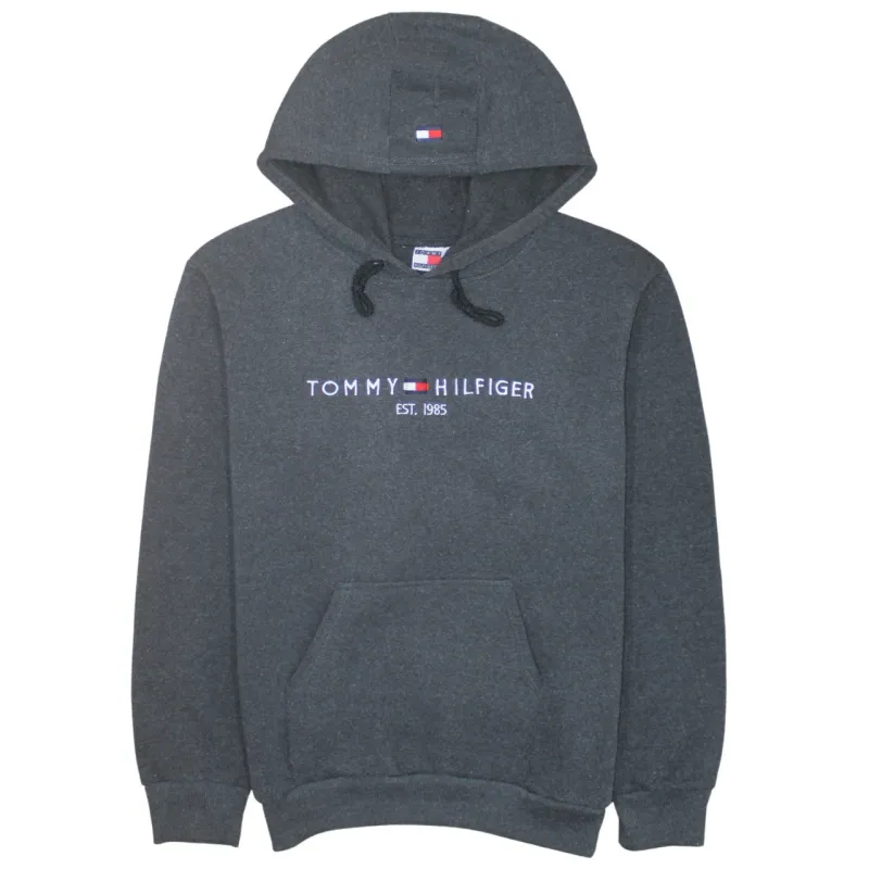 Tommy Hilfiger 90's Spellout Pullover Hoodie Large Grey made by Tommy Hilfiger