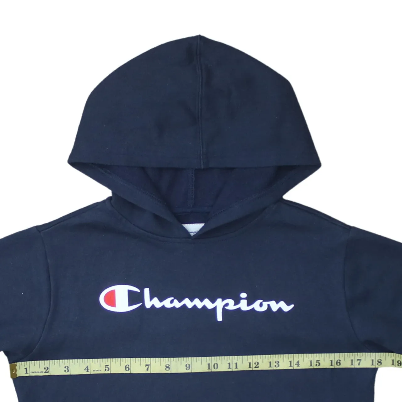 Champion 90's Spellout Pullover Hoodie Large Navy Blue sold by Vintage Club product image thumbnail 5