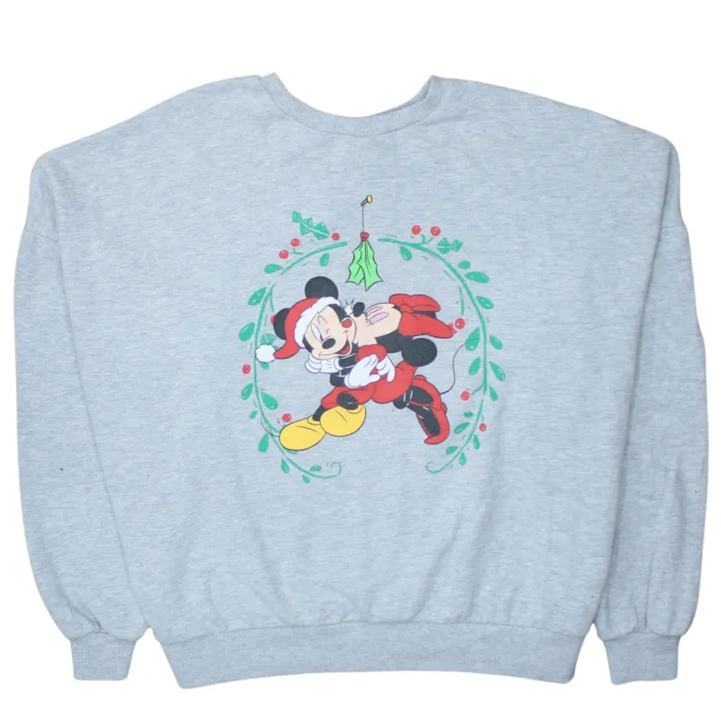 Disney 90's Mickey & Minnie Mouse Crew Neck Sweatshirt XXXLarge Grey sold by Vintage Club