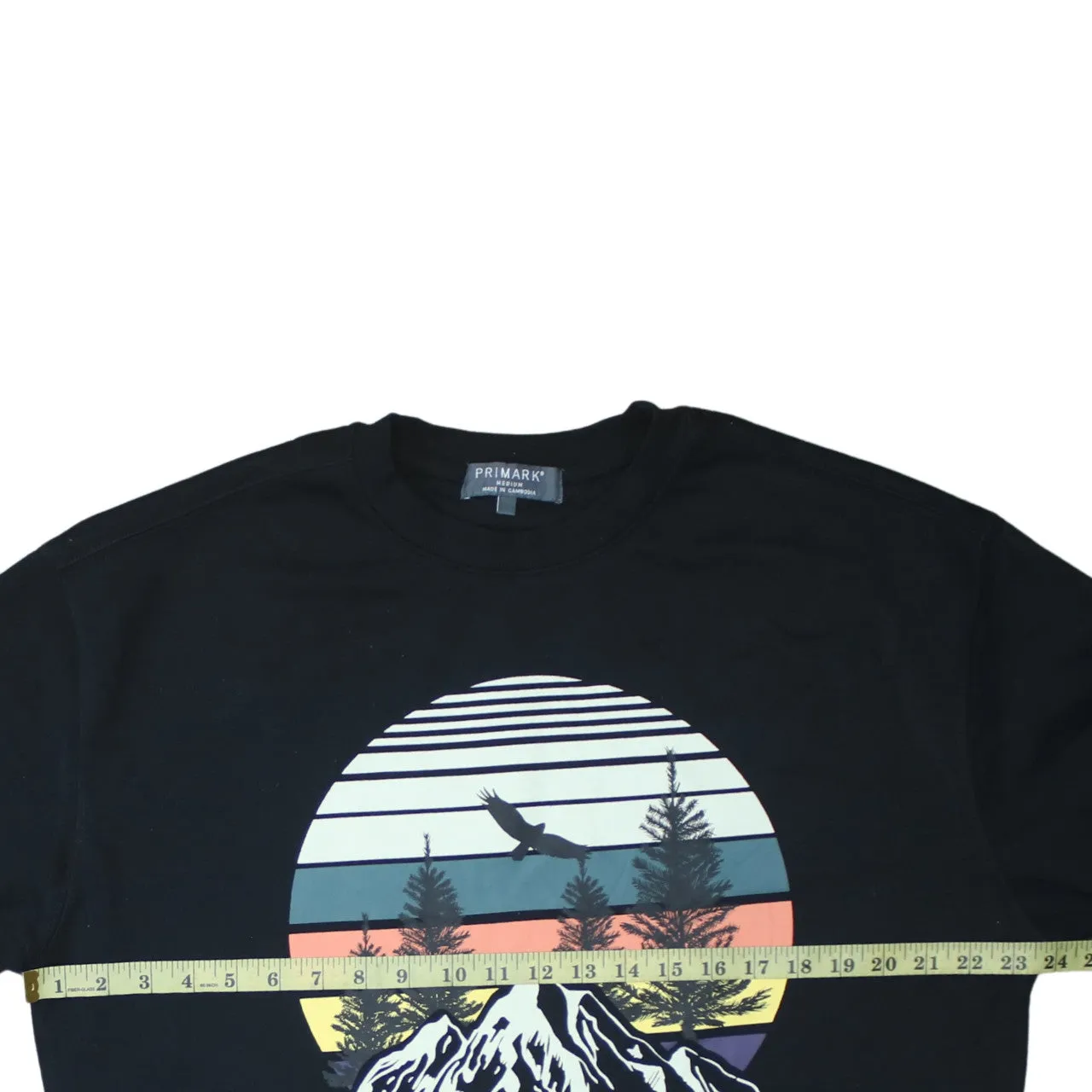 Primark 90's Lightweight Crew Neck Sweatshirt Medium Black sold by Vintage Club product image thumbnail 5