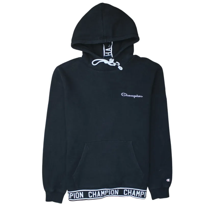 Champion 90's Drawstring Pockets Pullover Hoodie Large Black sold by Vintage Club