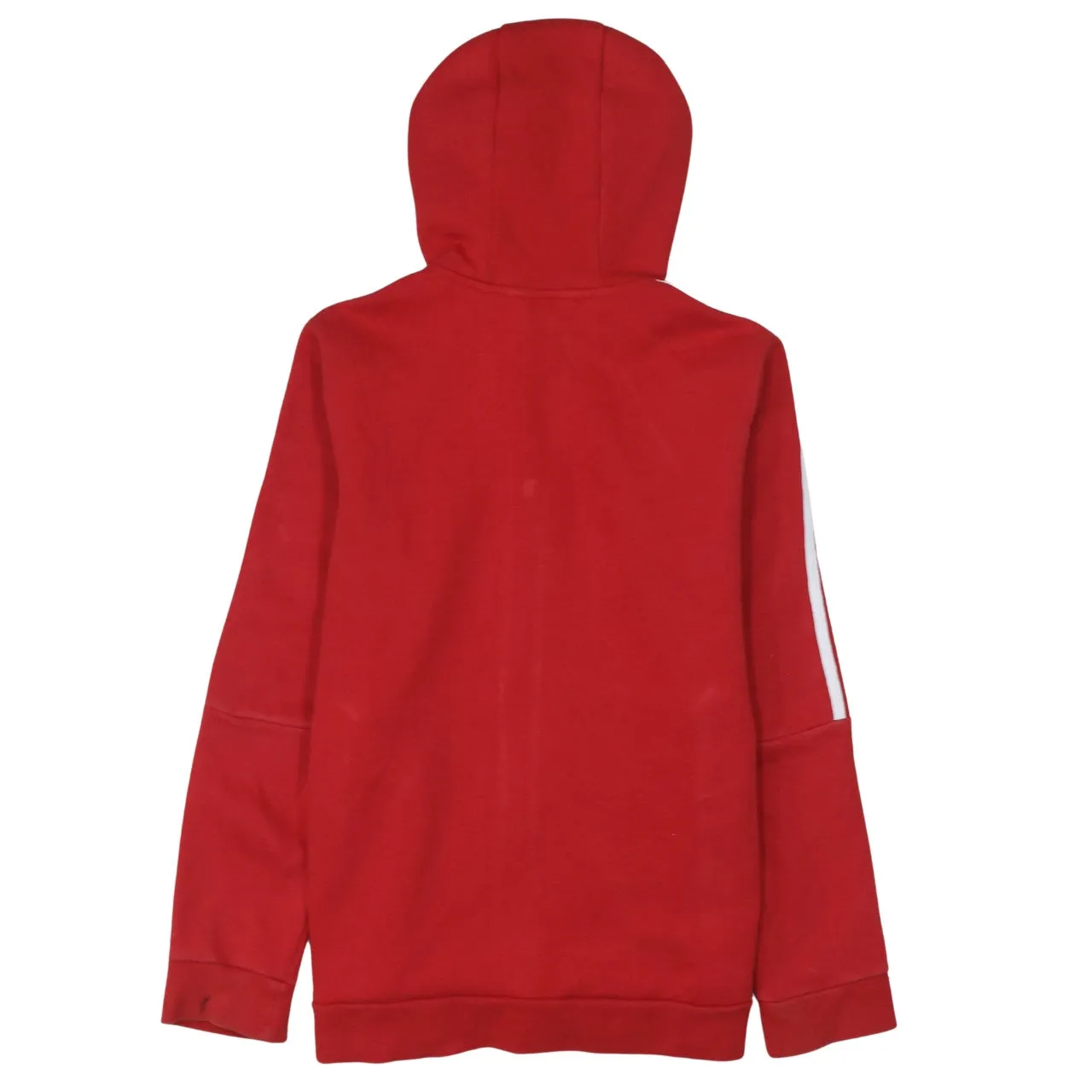 Adidas 90's Striped Sleeve Full Zip Up Hoodie Large Red sold by Vintage Club product image thumbnail 2