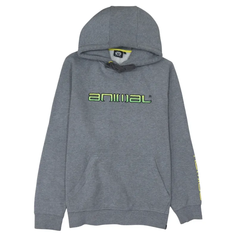 Animal 90's Spellout Pullover Hoodie Large Grey sold by Vintage Club