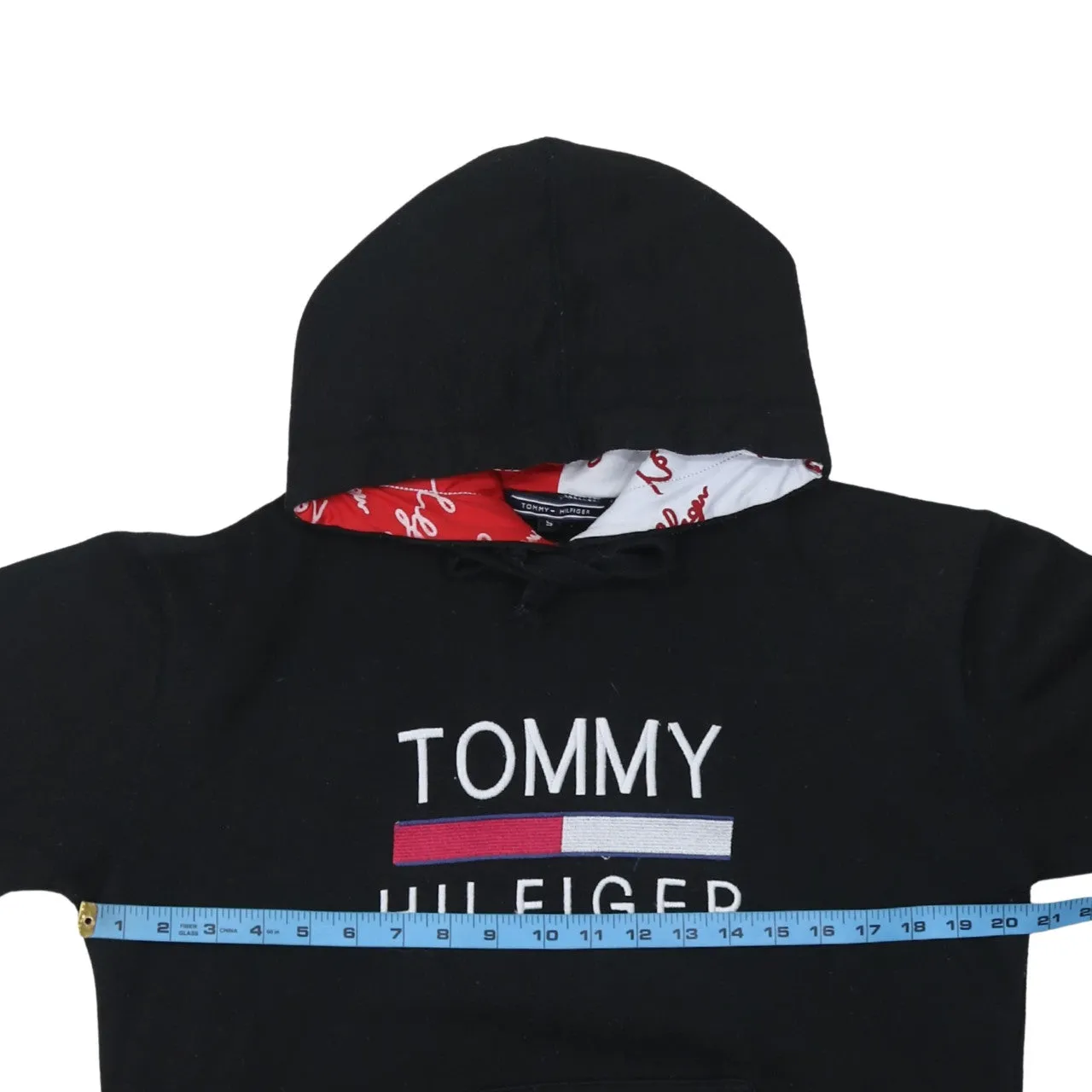 Tommy Hilfiger 90's Spellout Pullover Hoodie Small Black sold by Vintage Club product image thumbnail 5