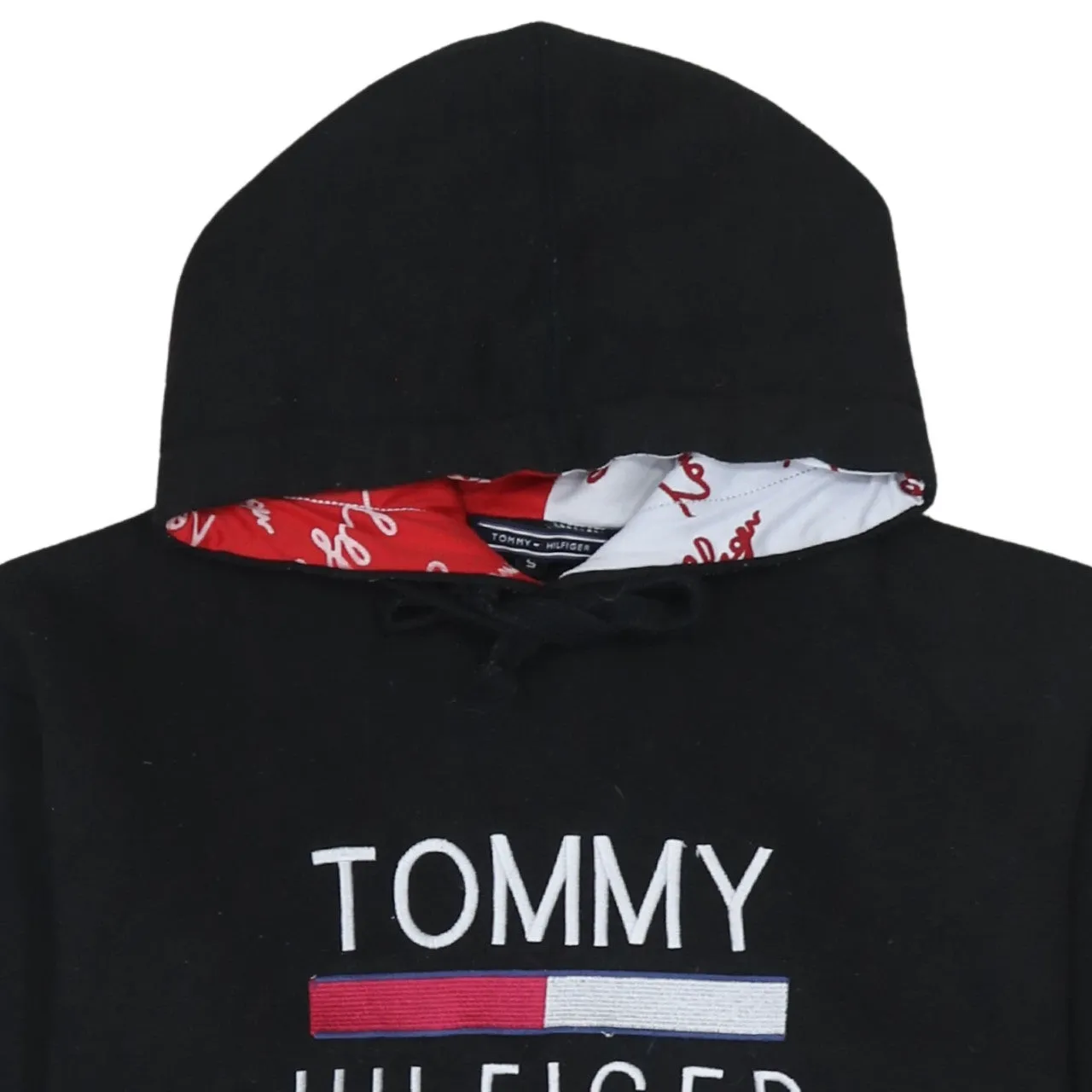 Tommy Hilfiger 90's Spellout Pullover Hoodie Small Black sold by Vintage Club product image thumbnail 3